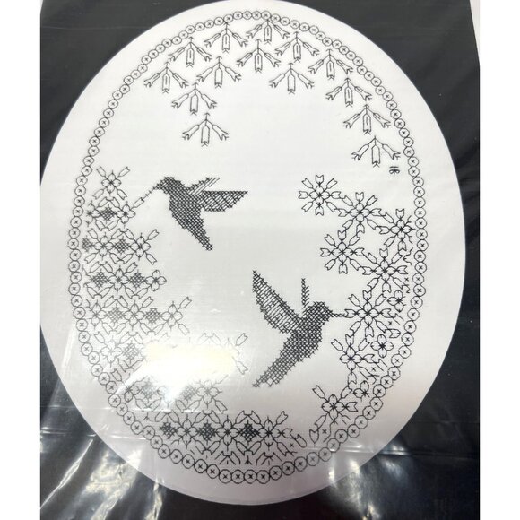 Berlin Embroidery Designs Hummingbird Haven Cross-Stitch Meets Blackwork Kit - Picture 1 of 4